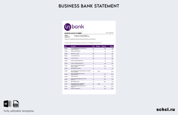 цифровая загрузка выписки по счету бизнес фирмы Inbank Word snd шаблон в формате